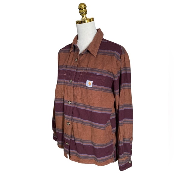 CARHARTT Women's Rugged Flex Relaxed Fit Midweight Flannel Plaid Shirt Size M - Picture 6 of 10